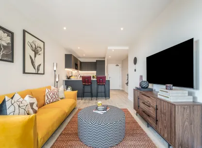 The Liberty, one bed one bath show home, living space