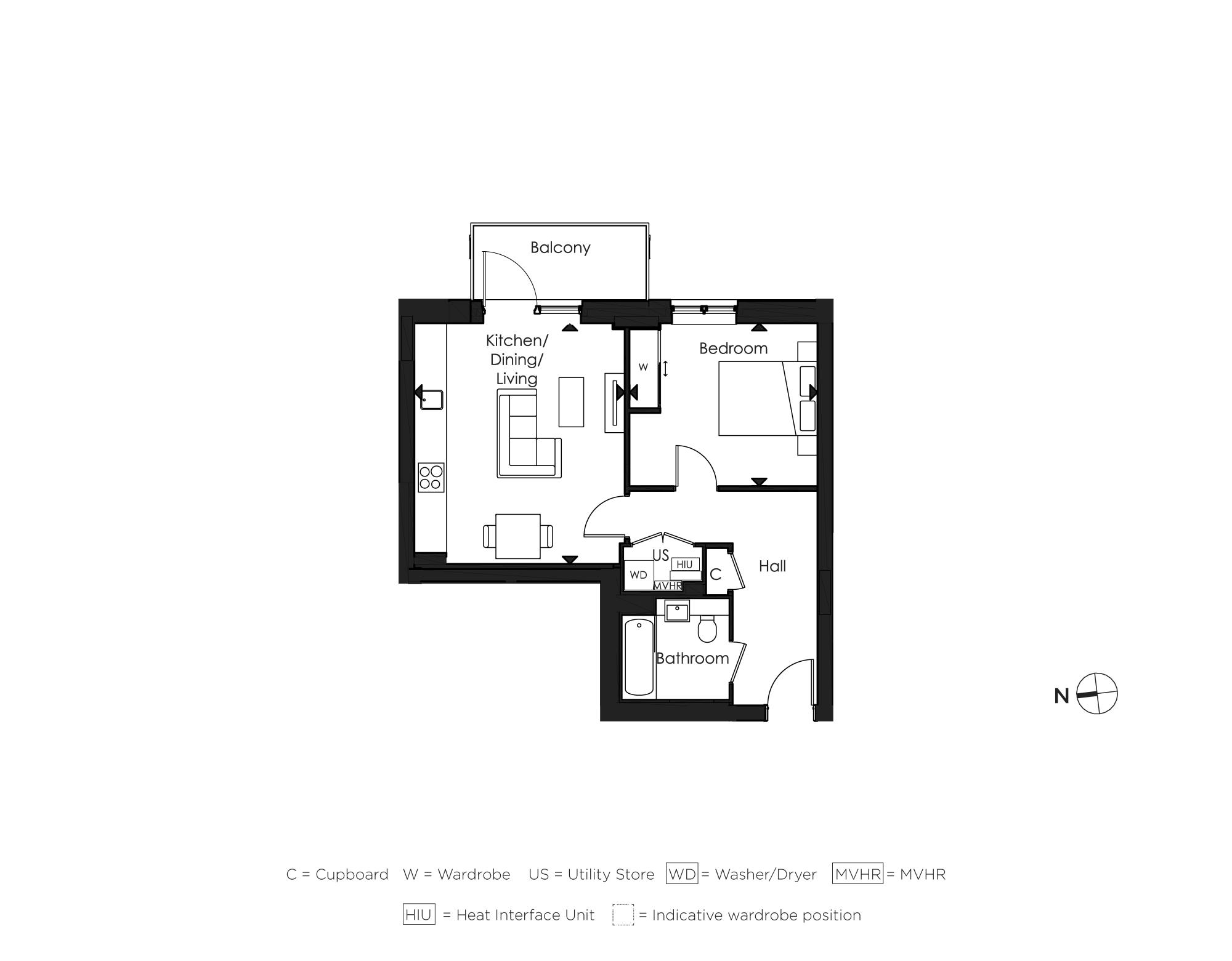 Apartment 882 - The Empire Apartments Floorplan