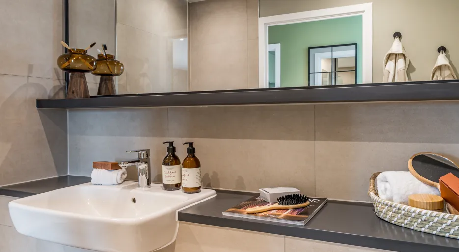 bathroom counter close up