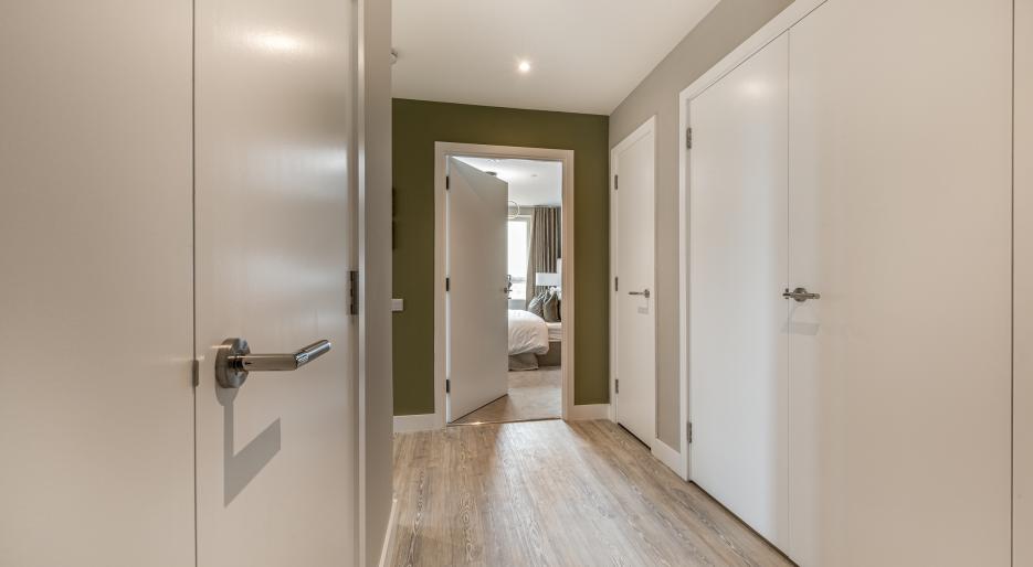 entrance hallway with open door
