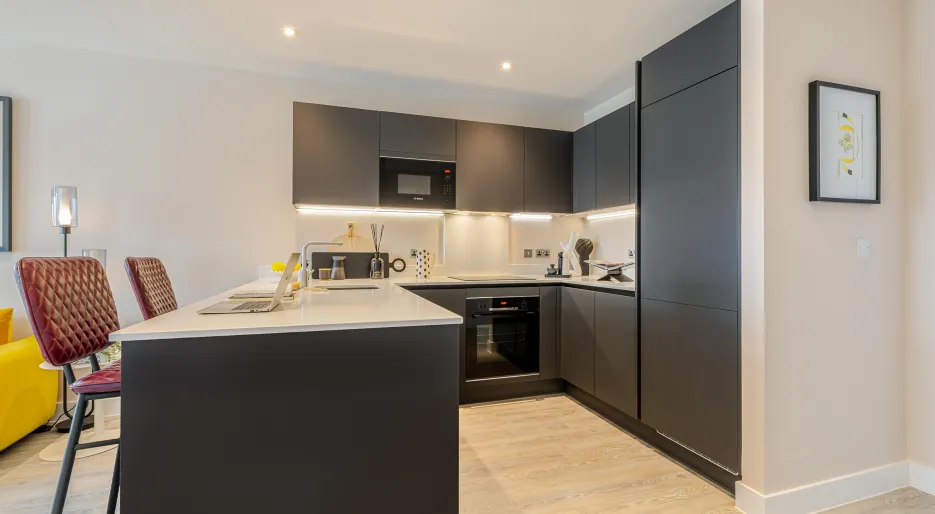 The Liberty, one bed one bath show home, kitchen