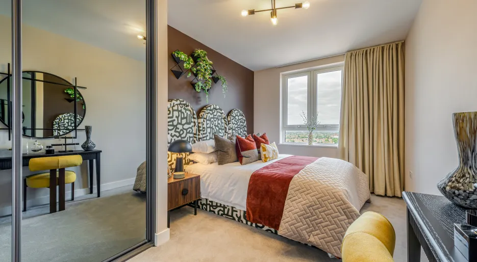 The Liberty, one bed one bath show home, bedroom