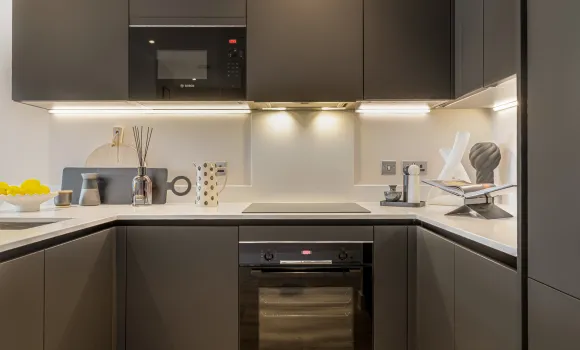 Apartment 646, the Liberty Kitchen area